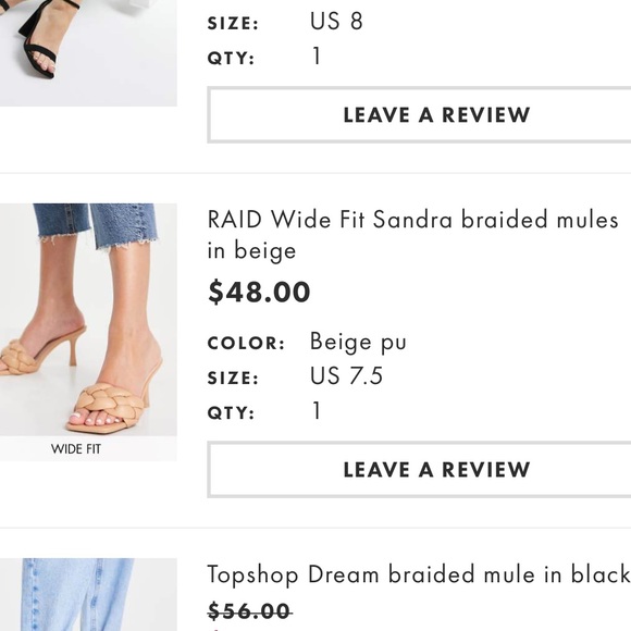 ASOS Wide Fit Women’s Braided Beige Mule Heels Size US 7.5 - Picture 5 of 5